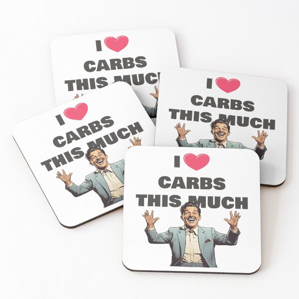 Item preview, I Love Carbs This Much / I Heart Carbs for Light Background designed and sold by thecatcouch.