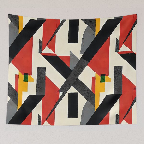Item preview, Geometric shapes in pattern - Red, Yellow, Black. designed and sold by CushyNest.
