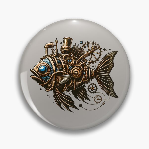 Item preview, Steampunk Fish Vintage Retro Style designed and sold by MusesWhispers.