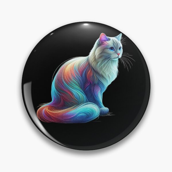 Item preview, A dazzling artistic painting of a cat illuminated in rainbow designed and sold by ROYAL-STAR.