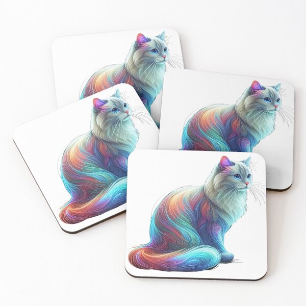 Item preview, A dazzling artistic painting of a cat illuminated in rainbow designed and sold by ROYAL-STAR.