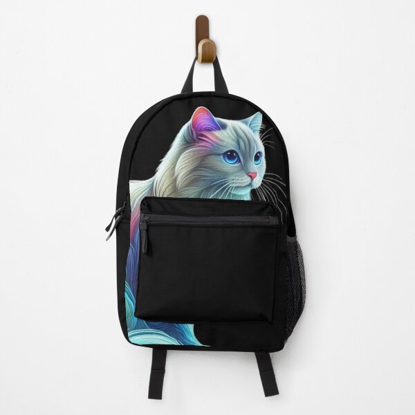 Item preview, Una deslumbrante pintura artística de un gato iluminado por un arco iris. designed and sold by ROYAL-STAR.