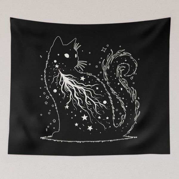 Item preview, Galaxy Cosmic Black Cat in Stars designed and sold by TomFrontierArt.