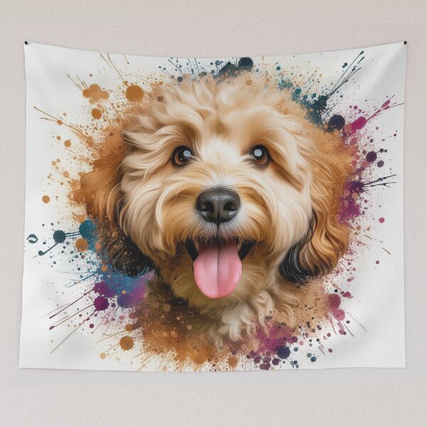 Aperçu de l'œuvre Cockapoo splash art tres créée et vendue par The Digital Compass.