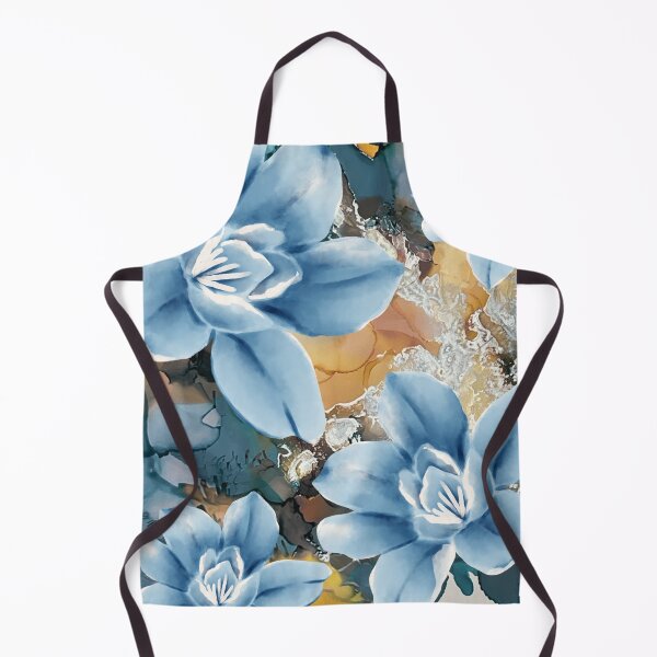 Artikelvorschau, Blaue Blüten: Ätherische florale Alkoholtintenkunst entworfen und verkauft von Aeressdesigns.