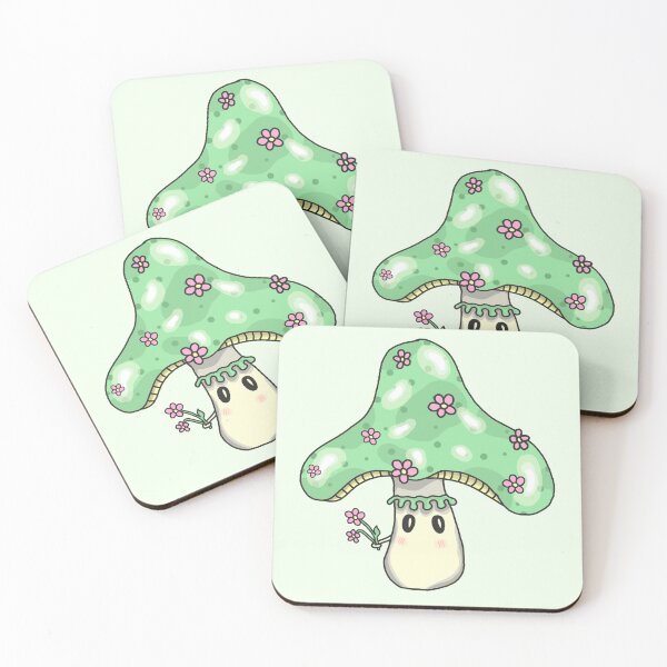 Item preview, Green flowery mushroom designed and sold by blackygoldcat.
