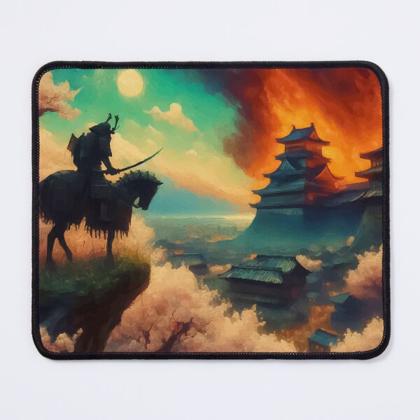 Item preview, Samurai On Horse Watching Burning City Of Tokyo designed and sold by TomFrontierArt.