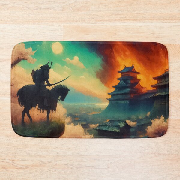 Item preview, Samurai On Horse Watching Burning City Of Tokyo designed and sold by TomFrontierArt.