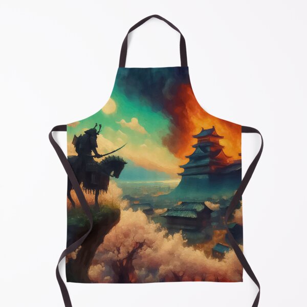 Item preview, Samurai On Horse Watching Burning City Of Tokyo designed and sold by TomFrontierArt.