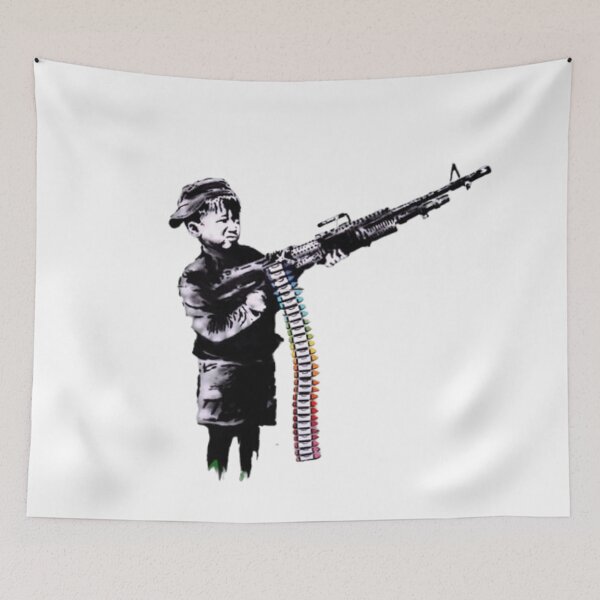 Item preview, kid with machinegun bansky designed and sold by martin max.