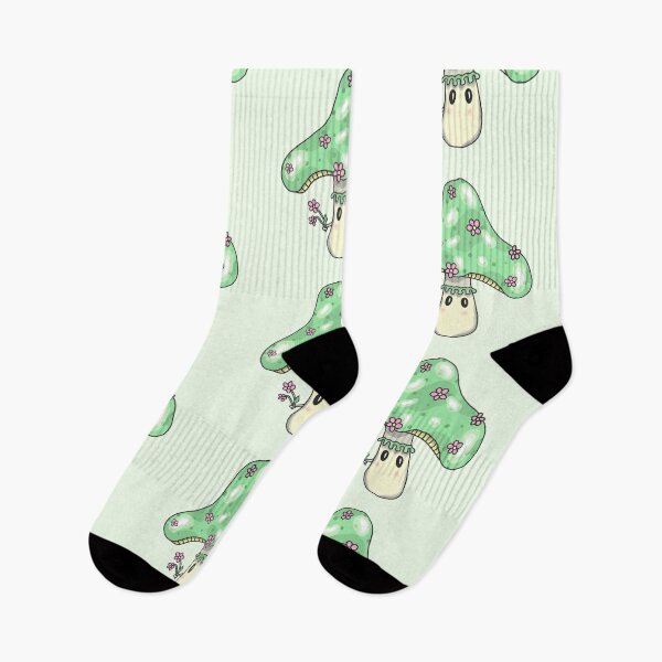 Item preview, Green flowery mushroom designed and sold by blackygoldcat.
