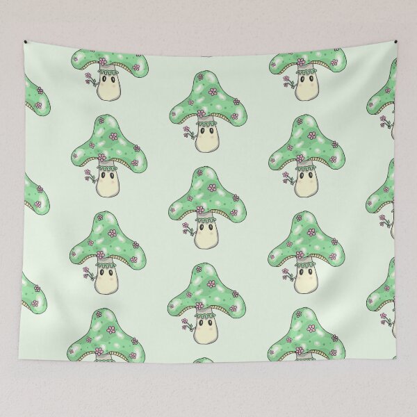 Item preview, Green flowery mushroom designed and sold by blackygoldcat.