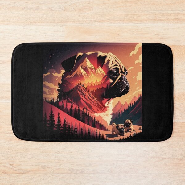 Item preview, Beautiful majestatic pug with mountains  designed and sold by Lunaawga.