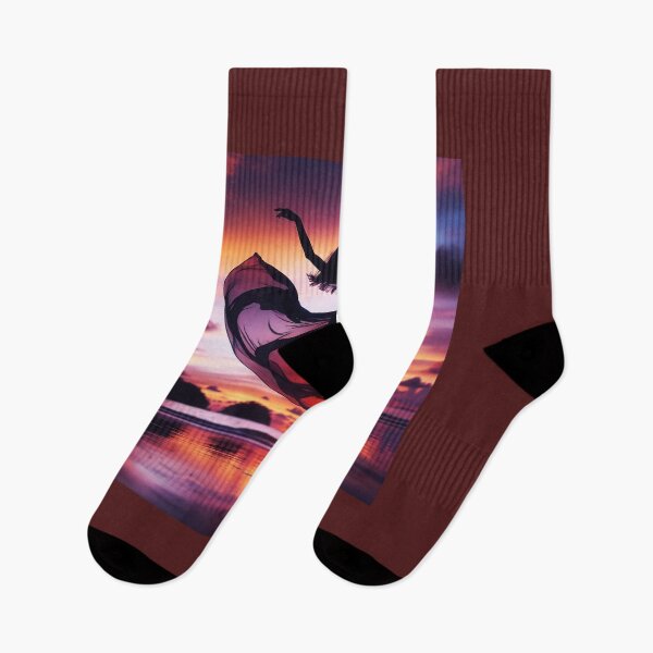 Item preview, Woman dancing, captured in mid-twirl, her form expressing freedom and beauty, against a backdrop of a sunset on a beach designed and sold by AndreaMart.