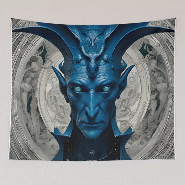 Item preview, Alien Diplomat in Blues - Sci Fi Fantasy Art designed and sold by Delerat7.