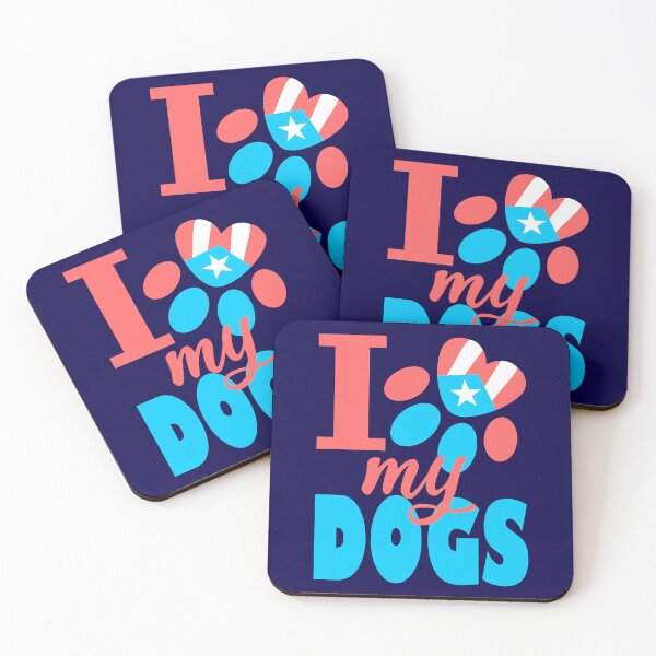 Item preview, I Love my Dogs Puerto Rico Flag Pet Paw Boricua designed and sold by byDarling.