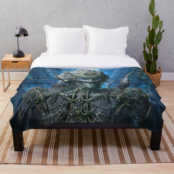 Aperçu de l'œuvre Darkmen - Biomécanique Fantasy Illustration 3D - Version bleue créée et vendue par KairoDesign.