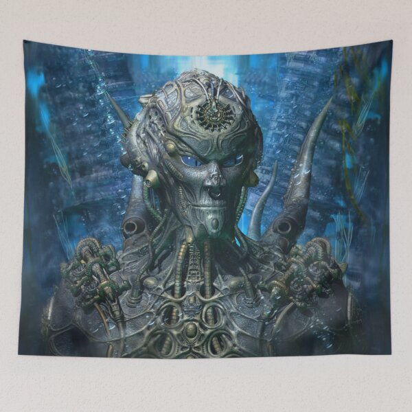 Item preview, Darkmen - Fantasy Biomechanic 3D Illustration - Blue Version designed and sold by KairoDesign.