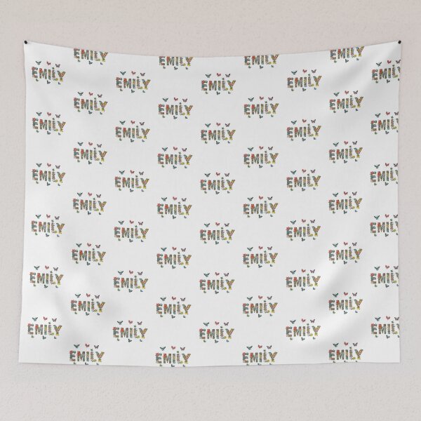 Item preview, emily flowers typography name with butterflies designed and sold by bukajart.