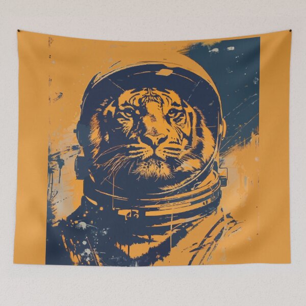 Item preview, Vintage tiger astronaut portrait designed and sold by etherElric.