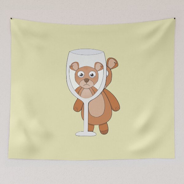 Item preview, A teddy bear and empty glass designed and sold by shopdiego.