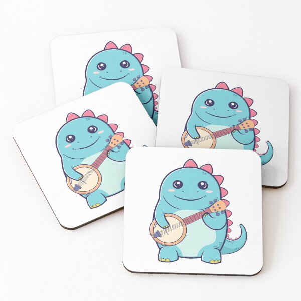 Item preview, Adorable Dinosaur Playing Banjo Cartoon designed and sold by RayanPod.
