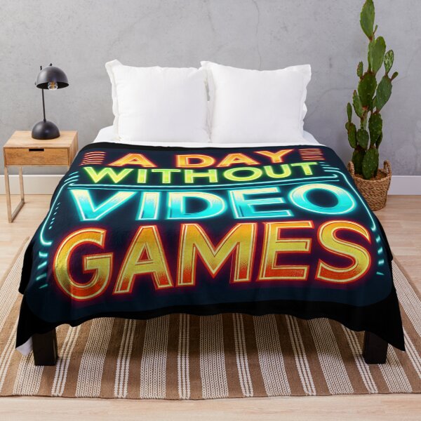 Item preview, A day without video games, typography, retro designed and sold by maxmaj.