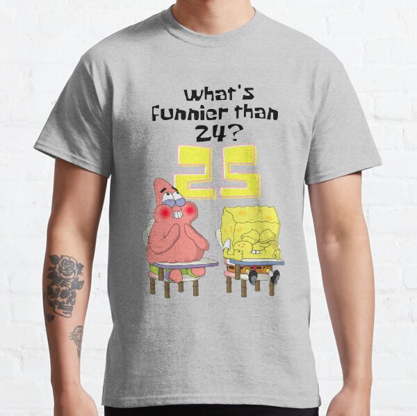 Vista previa del artículo con la obra «¿Qué es más divertido que 24? 25 Bob Esponja», diseñado y vendido por alligatorbite.