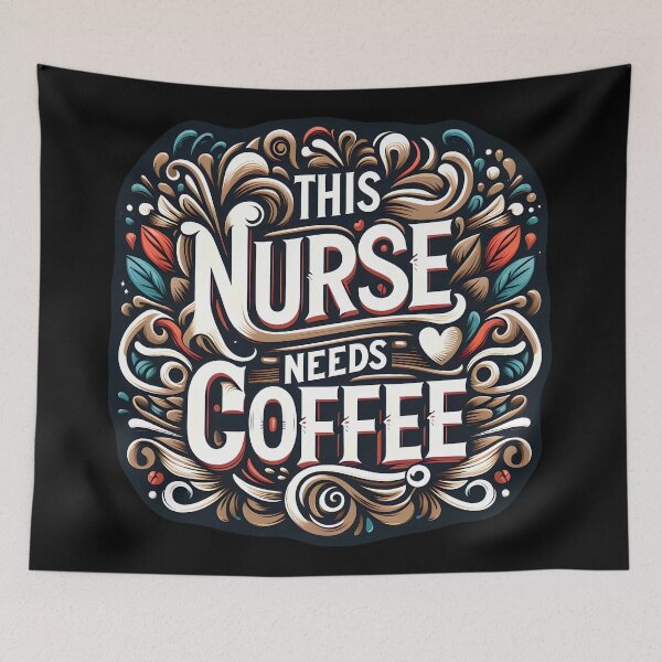 Item preview, This Nurse Needs Coffee, typography designed and sold by maxmaj.