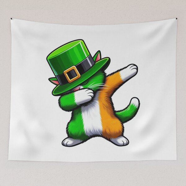 Item preview, dabbing funny irish cat with hat st pttry day designed and sold by KAYDEE01212 ✨.