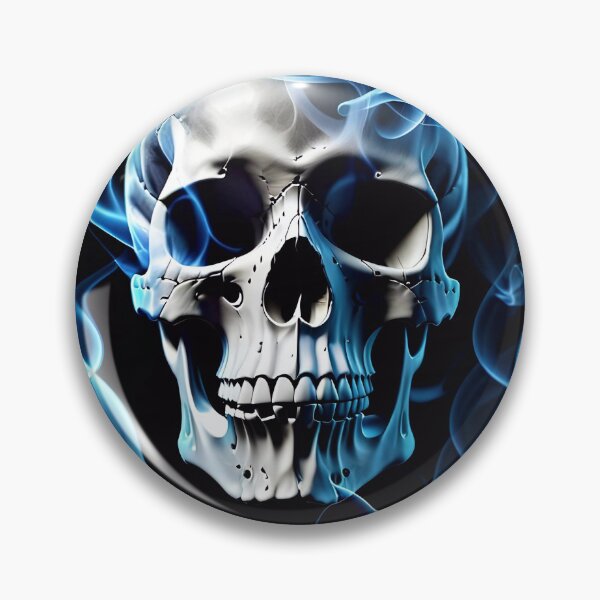 Artikelvorschau, Cool Blue Smoke Skull Art Pattern entworfen und verkauft von TheArtOfPat.