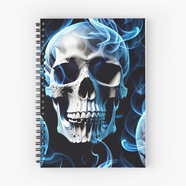 Artikelvorschau, Cool Blue Smoke Skull Art Pattern entworfen und verkauft von TheArtOfPat.
