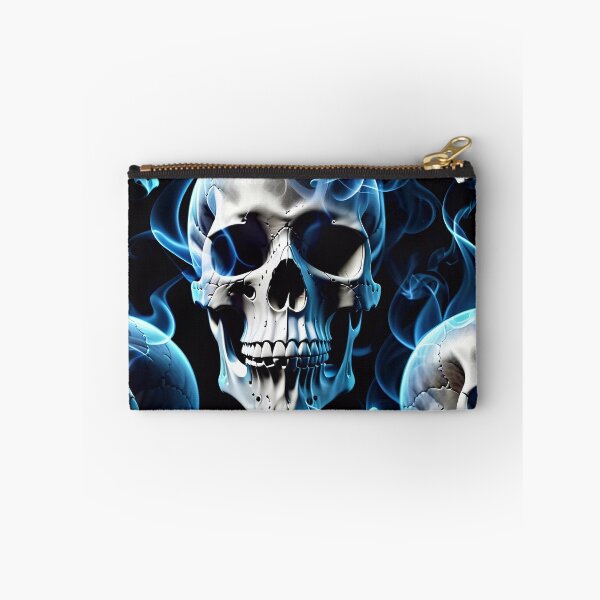 Item preview, Cool Blue Smoke Skull Art Pattern designed and sold by TheArtOfPat.