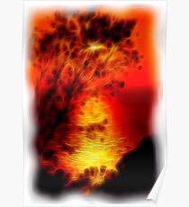 sunset landscape seascape by neonflash Poster
