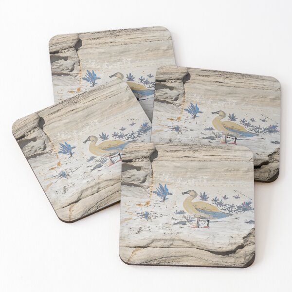 Item preview, old whitewashed rock with a mural of a goose - dePace' designed and sold by mrpropcake.