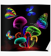 WORLD GLOWING MUSHROOMS Poster