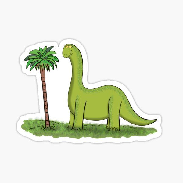 happy brontosaurus dinosaur cartoon Sticker