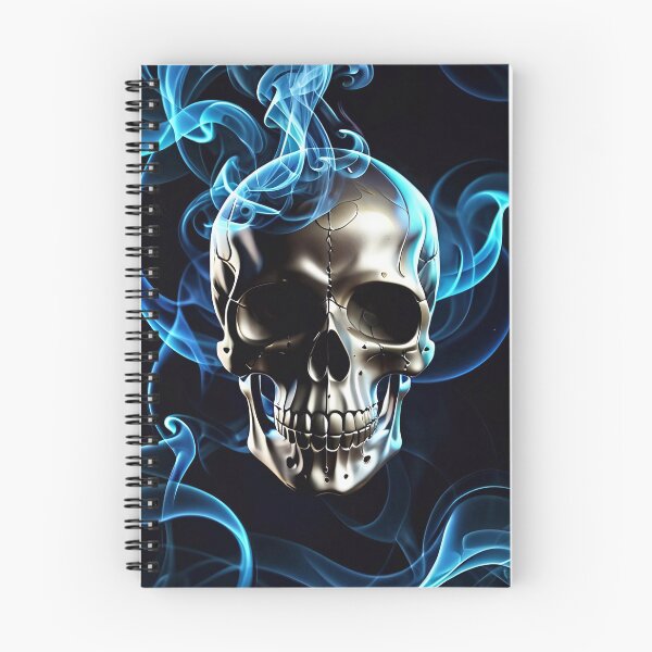 Artikelvorschau, Cool Blue Smoke Skull Art Pattern entworfen und verkauft von TheArtOfPat.