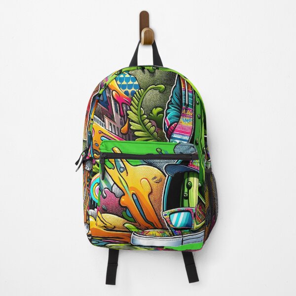 Item preview, Urban Jungle Cucumber, Funky Street Art Character with Graffiti and Color Splash designed and sold by WickedAI.