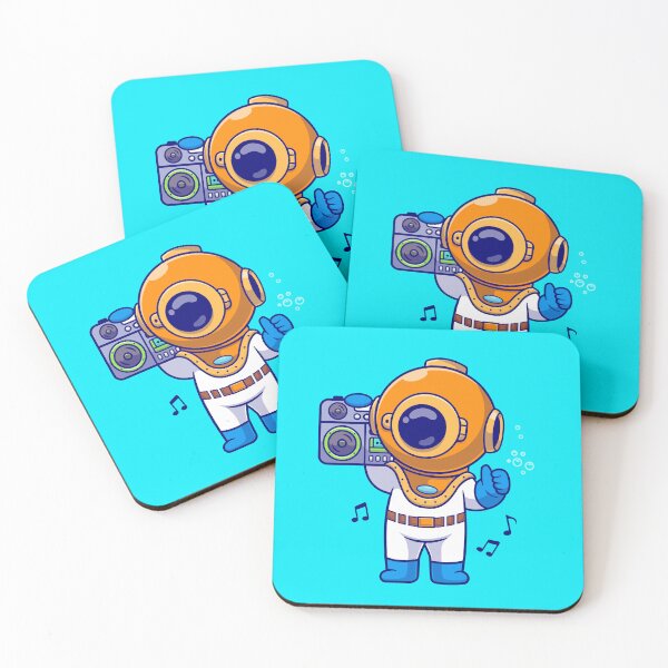 Item preview, Musical Dive: Cute Diver with Boombox designed and sold by hjian8219.
