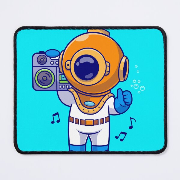 Item preview, Musical Dive: Cute Diver with Boombox designed and sold by hjian8219.