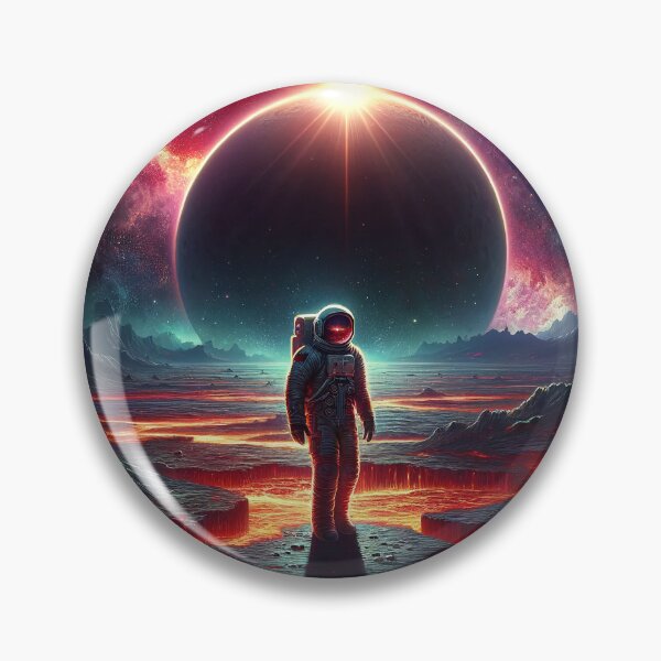 Item preview, Galactic Voyager: Astronaut Amidst Molten Planets and Cosmic Nebulae designed and sold by WickedAI.