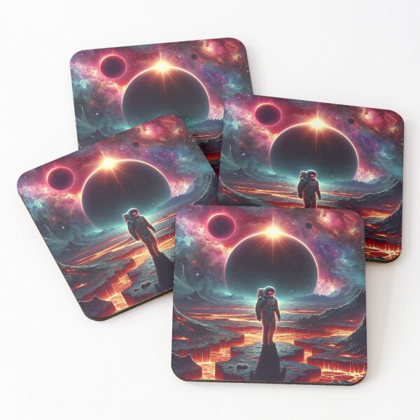 Item preview, Galactic Voyager: Astronaut Amidst Molten Planets and Cosmic Nebulae designed and sold by WickedAI.