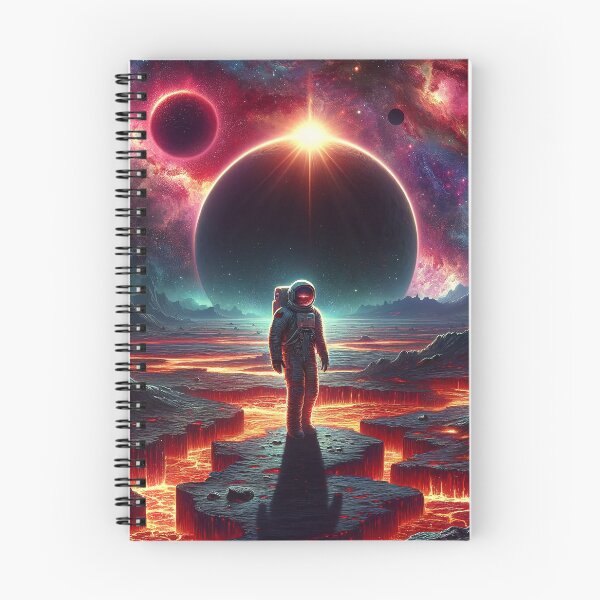 Item preview, Galactic Voyager: Astronaut Amidst Molten Planets and Cosmic Nebulae designed and sold by WickedAI.