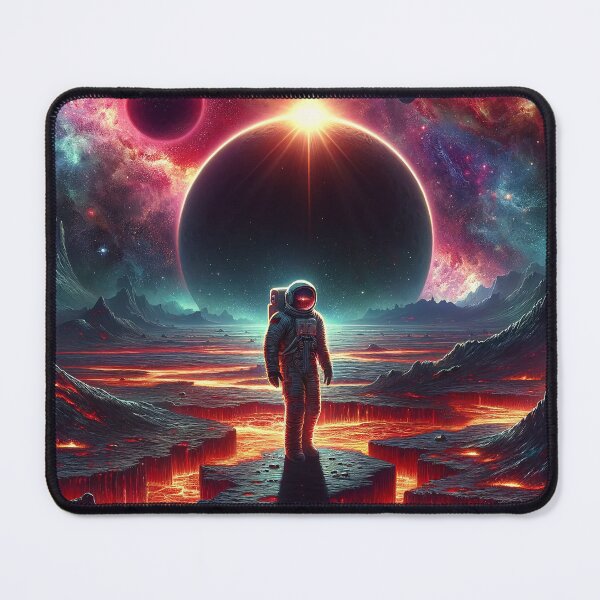 Item preview, Galactic Voyager: Astronaut Amidst Molten Planets and Cosmic Nebulae designed and sold by WickedAI.