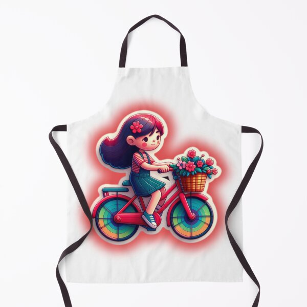 Item preview, cute girls with red bike and basket flowers designed and sold by KAYDEE01212 ✨.