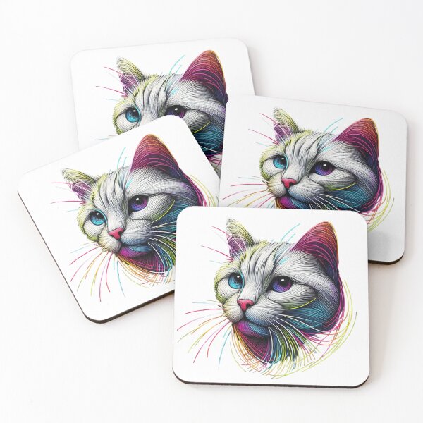 Item preview, A dazzling artistic painting of a cat illuminated in rainbow designed and sold by ROYAL-STAR.