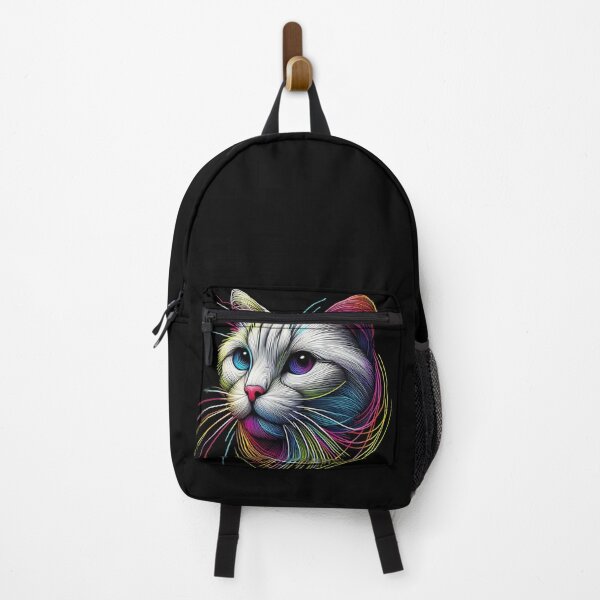 Item preview, Una deslumbrante pintura artística de un gato iluminado por un arco iris. designed and sold by ROYAL-STAR.