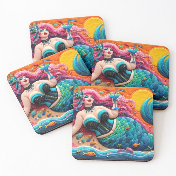 Item preview, Burlesque Mermaid on the Beach at Sunset designed and sold by FairytalePress.
