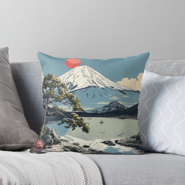 Item preview, Mount Fuji on a winter day red sun designed and sold by Sticker1Central.